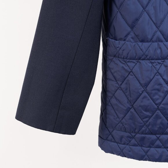 Tibi Quilted Combo Navy Blazer Jacket - Picture 6 of 12